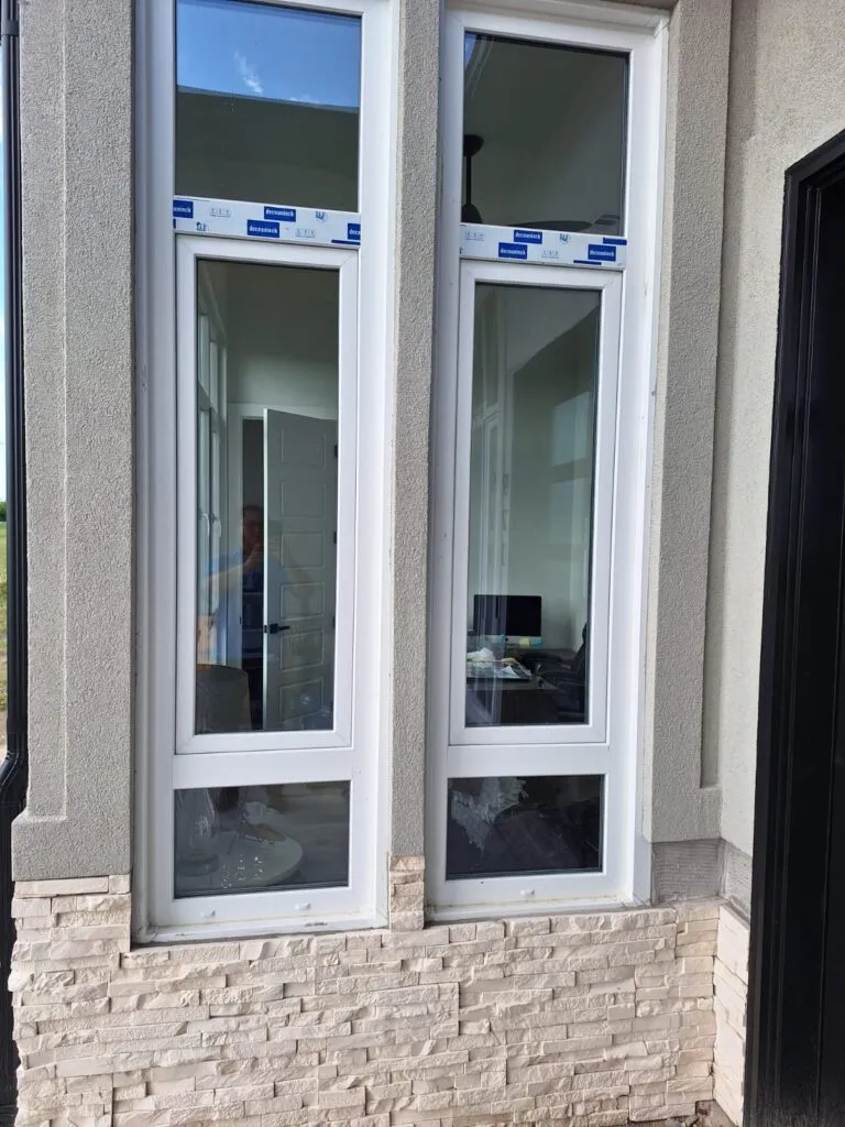 custom shaped window installation