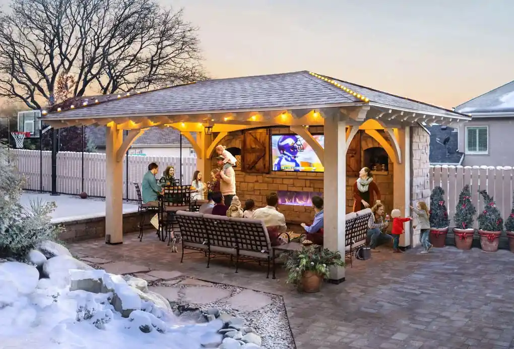 how to enclose a pergola for winter